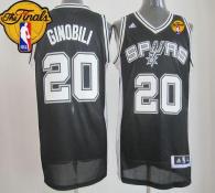 Revolution 30 San Antonio Spurs -20 Manu Ginobili Black Finals Patch Stitched NBA Jersey