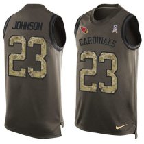 Nike Cardinals -23 Chris Johnson Green Stitched NFL Limited Salute To Service Tank Top Jersey