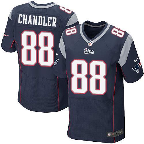 Nike New England Patriots -88 Scott Chandler Navy Blue Team Color Mens Stitched NFL Elite Jersey