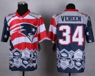 Nike New England Patriots -34 Shane Vereen Navy Blue Mens Stitched NFL Elite Noble Fashion Jersey