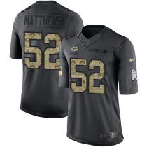 Green Bay Packers -52 Clay Matthews Nike Anthracite 2016 Salute to Service Jersey