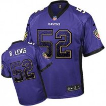 Nike Ravens -52 Ray Lewis Purple Team Color Stitched NFL Elite Drift Fashion Jersey
