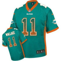 Nike Dolphins -11 Mike Wallace Aqua Green Team Color Stitched NFL Elite Drift Fashion Jersey