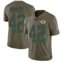 Nike Packers -42 Morgan Burnett Olive Stitched NFL Limited 2017 Salute To Service Jersey