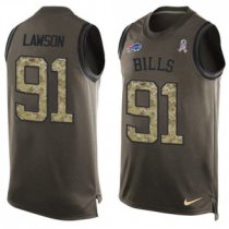 Nike Bills -91 Manny Lawson Green Stitched NFL Limited Salute To Service Tank Top Jersey