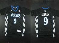 Minnesota Timberwolves -9 Ricky Rubio Black Alternate Stitched NBA Jersey