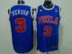 Philadelphia 76ers -3 Allen Iverson Blue Reebok 10TH Throwback Stitched NBA Jersey