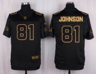 Nike Detroit Lions -81 Calvin Johnson Black Stitched NFL Elite Pro Line Gold Collection Jersey