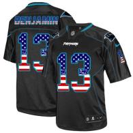 Nike Panthers -13 Kelvin Benjamin Black Men's Stitched NFL Elite USA Flag Fashion Jersey