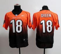 Nike Bengals -18 AJ Green Orange Black Men's Stitched NFL Elite Fadeaway Fashion Jersey