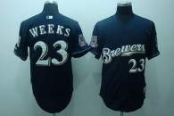 Milwaukee Brewers -23 Rickie Weeks Stitched Blue MLB Jersey
