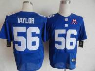 Nike New York Giants #56 Lawrence Taylor Royal Blue Team Color With 1925-2014 Season Patch Men's Sti