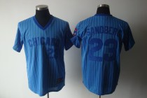Chicago Cubs -23 Ryne Sandberg Blue White Strip Stitched Cooperstown Throwback MLB Jersey