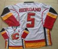 Calgary Flames -5 Mark Giordano White Stitched NHL Jersey