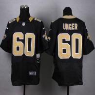Nike New Orleans Saints #60 Max Unger Black Team Color Men's Stitched NFL Elite Jersey