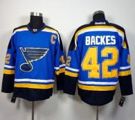 St Louis Blues -42 David Backes Light Blue Home Stitched NHL Jersey