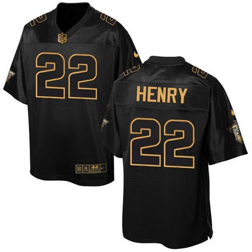 Nike Titans -22 Derrick Henry Black Stitched NFL Elite Pro Line Gold Collection Jersey