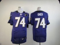 Nike Ravens -74 Michael Oher Purple Team Color With Art Patch Men Stitched NFL Elite Jersey