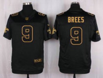Nike New Orleans Saints -9 Drew Brees Black Stitched NFL Elite Pro Line Gold Collection Jersey