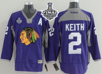 Chicago Blackhawks -2 Duncan Keith Purple Practice 2015 Stanley Cup Stitched NHL Jersey