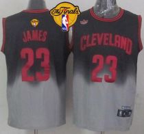 Cleveland Cavaliers -23 LeBron James Black Grey Fadeaway Fashion The Finals Patch Stitched NBA Jerse