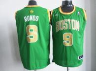 Boston Celtics -9 Rajon Rondo Green Gold NO Revolution 30 Stitched NBA Jersey