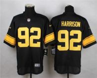 Nike Pittsburgh Steelers #92 James Harrison Black Gold No Men's Stitched NFL Elite Jersey