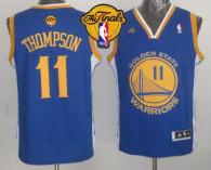 Golden State Warriors -11 Klay Thompson Blue The Finals Patch Stitched NBA Jersey
