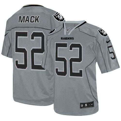 Nike Oakland Raiders #52 Khalil Mack Lights Out Grey Men's Stitched NFL Elite Jersey