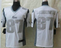 Nike New England Patriots -87 Rob Gronkowski White NFL Limited Platinum Jersey