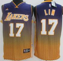 Los Angeles Lakers -17 Jeremy Lin Purple Resonate Fashion Stitched NBA Jersey