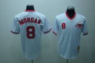 Mitchell and Ness Cincinnati Reds -8 Joe Morgan Stitched White Throwback MLB Jersey