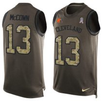 Nike Browns -13 Josh McCown Green Stitched NFL Limited Salute To Service Tank Top Jersey