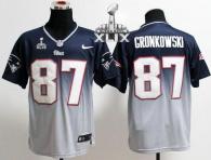 Nike New England Patriots -87 Rob Gronkowski Navy Blue Grey Super Bowl XLIX Mens Stitched NFL Elite