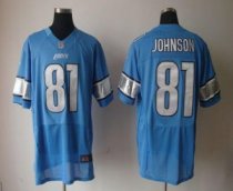Nike Lions -81 Calvin Johnson Blue Team Color Stitched NFL Elite Jersey