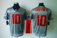 Autographed Nike Washington Redskins -10 Robert Griffin III Grey Shadow Men's Stitched NFL Elite Jer
