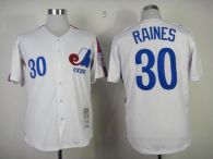 Mitchell And Ness Expos -30 Tim Raines White Throwback Stitched MLB Jersey