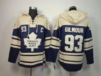Toronto Maple Leafs -93 Doug Gilmour Blue Sawyer Hooded Sweatshirt Stitched NHL Jersey