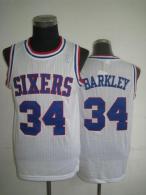 Philadelphia 76ers -34 Charles Barkley White Throwback Stitched NBA Jersey