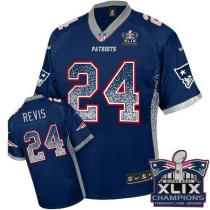 Nike New England Patriots -24 Darrelle Revis Navy Blue Team Color Super Bowl XLIX Champions Patch Me