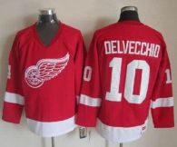Detroit Red Wings -10 Alex Delvecchio Red CCM Throwback Stitched NHL Jersey