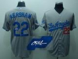 Los Angeles Dodgers -22 Clayton Kershaw Grey Cool Base Autographed Stitched MLB Jersey