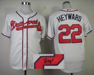 Atlanta Braves #22 Jason Heyward White Cool Base Autographed Stitched MLB Jersey