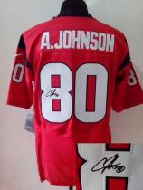 Nike Houston Texans -80 Andre Johnson Red Alternate Mens Stitched NFL Elite Autographed Jersey