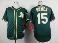 Oakland Athletics #15 Jonny Gomes Green Cool Base Stitched MLB Jersey