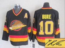 Autographed Vancouver Canucks -10 Pavel Bure Stitched Black Mitchell&Ness NHL Jersey