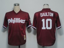 Mitchell and Ness 1991 Philadelphia Phillies #10 Darren Daulton Red Stitched MLB Jersey