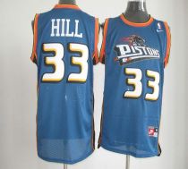 Detroit Pistons -33 Hill Blue Nike Throwback Stitched NBA Jersey