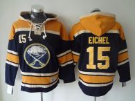Buffalo Sabres -15 Jack Eichel Navy Blue Sawyer Hooded Sweatshirt Stitched NHL Jersey
