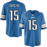 New NFL Detroit Lions 15 Golden Tate III Team Color Blue Game Jersey